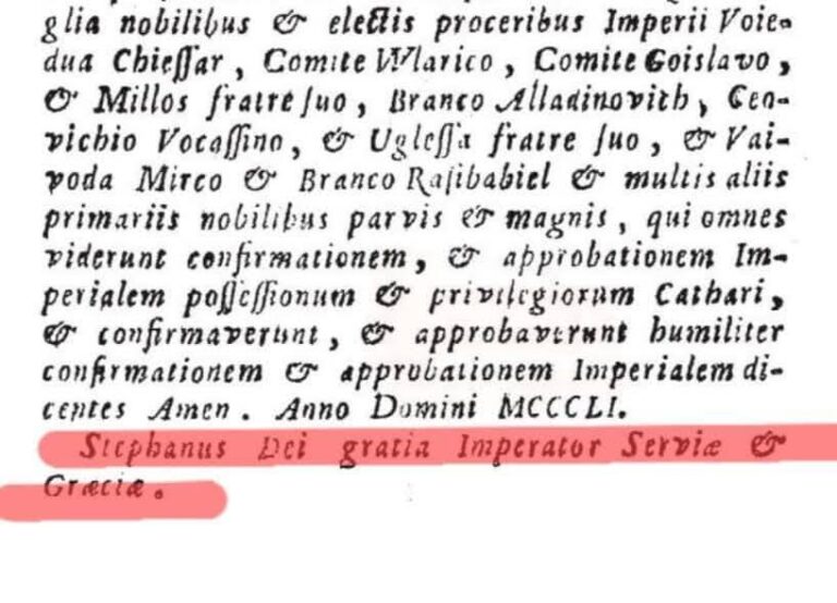 Цар Србије и Грчке Стефан Душан, Которанима 1351. године