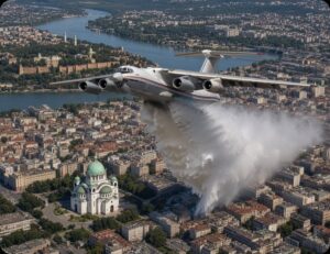 Руски Иљушин са 42 кубика освештане воде покропиће Београд без претходне сагласности ЕУ!