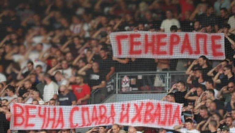 УЕФА покренула поступак против Црвене звезде због транспарента подршке Ратку Младићу!