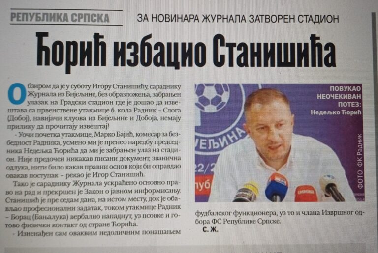 Предсједник Радника из Бијељине против новинара Журнала